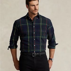 Ralph Lauren Slim Fit Plaid Oxford Button Down Shirt